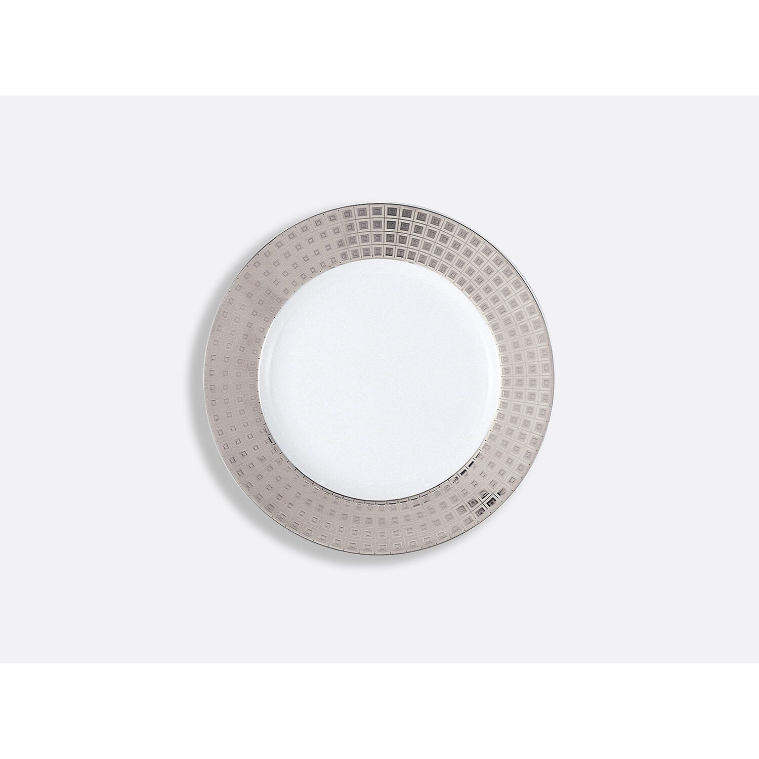 Bernardaud Accent bread and butter plate 6.3", Limoges porcelain, Athéna Platine collection, on a white background