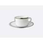 Bernardaud Breakfast cup & saucer 8.5 oz, Limoges porcelain, Athéna Platine collection, on a white background