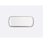 Bernardaud Cake platter rectangular 15", Limoges porcelain, Athéna Platine collection, on a white background