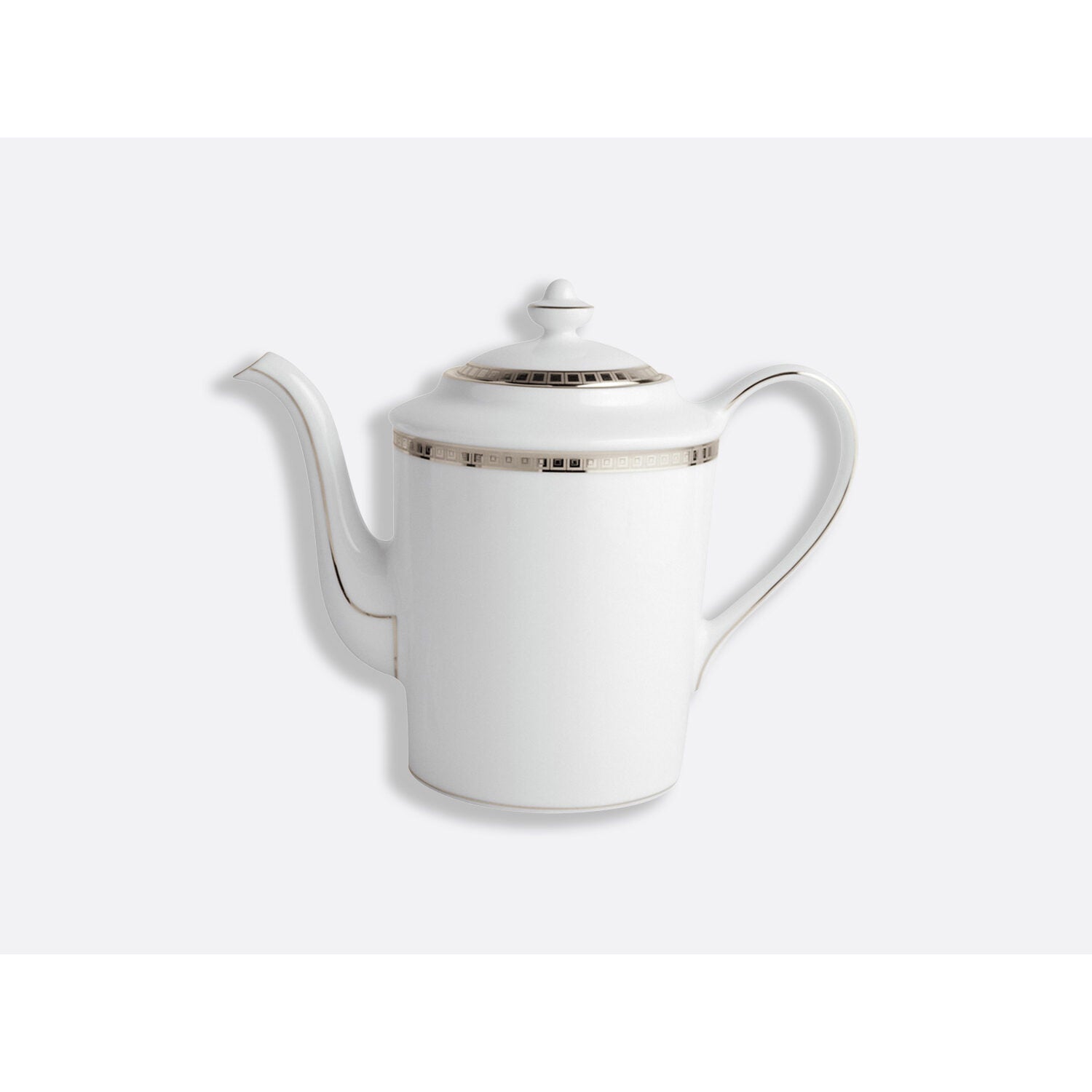 Bernardaud Coffee pot 12 cups 34 oz, Limoges porcelain, Athéna Platine collection, on a white background