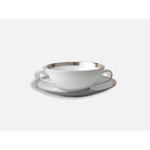 Bernardaud Cream cup and saucer 5", Limoges porcelain, Athéna Platine collection, on a white background