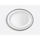 Bernardaud Oval platter 17", Limoges porcelain, Athéna Platine collection, on a white background