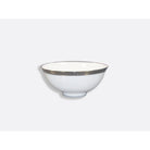 Bernardaud Rice bowl 5", Limoges porcelain, Athéna Platine collection, on a white background