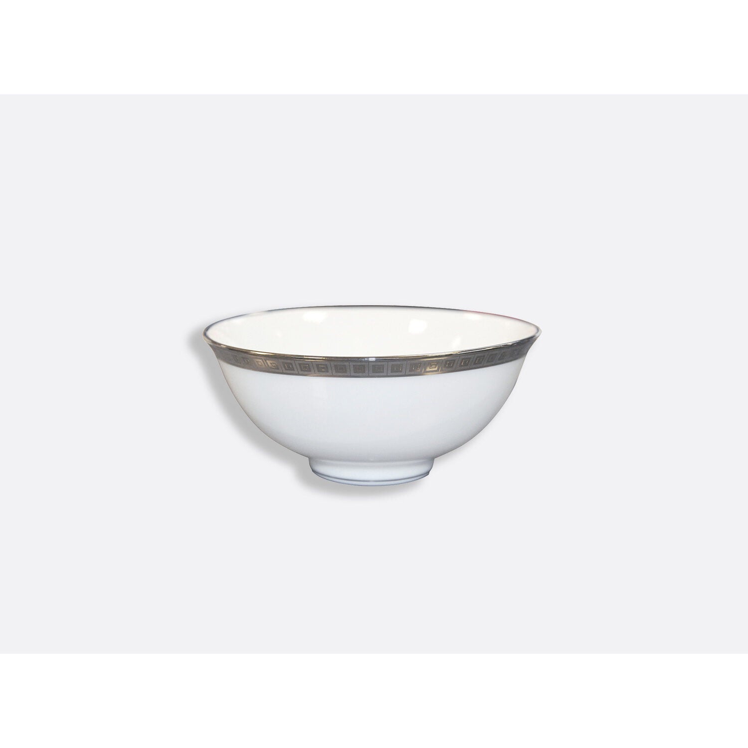 Bernardaud Rice bowl 5", Limoges porcelain, Athéna Platine collection, on a white background