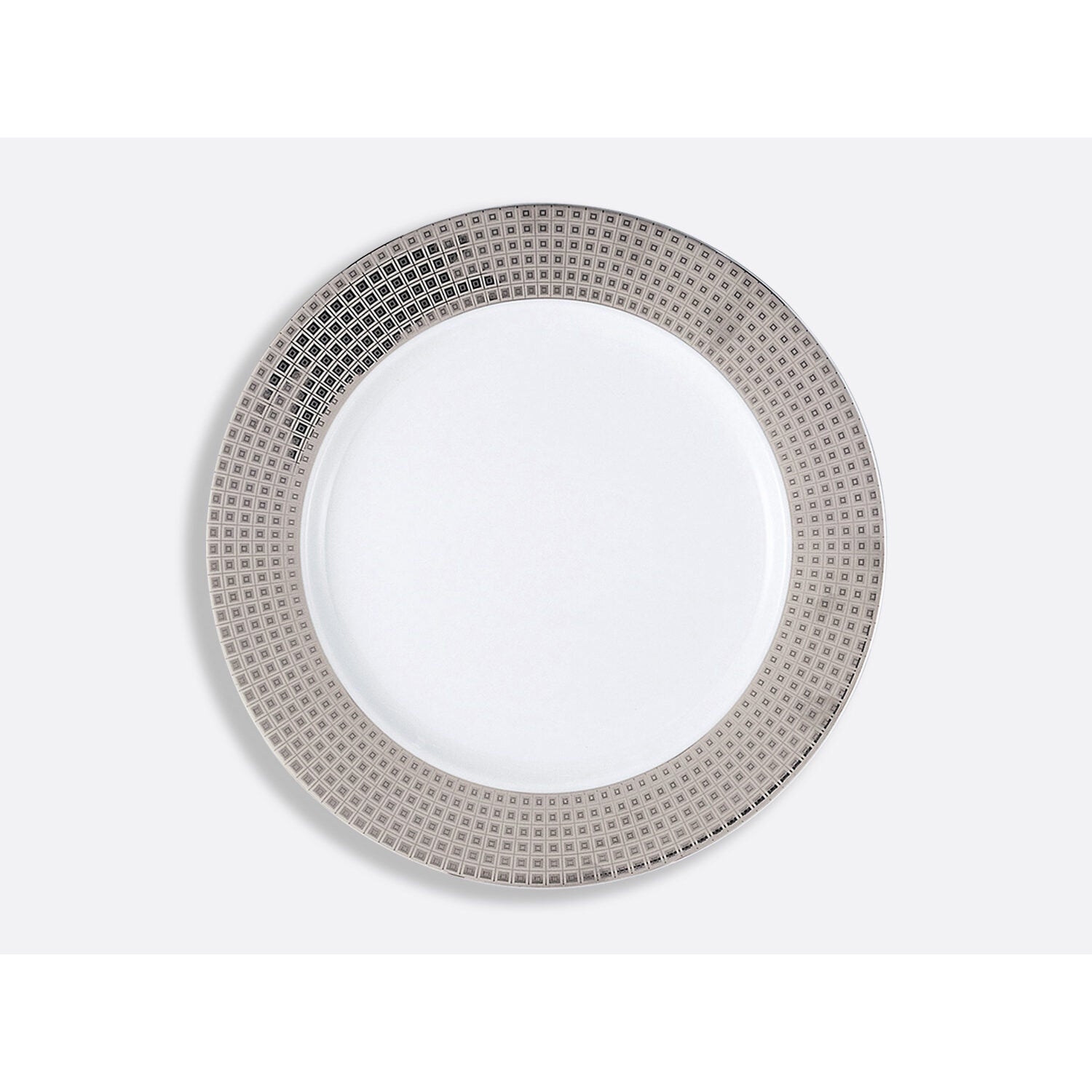Bernardaud Service plate 11.6", Limoges porcelain, Athéna Platine collection, on a white background