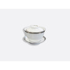 Bernardaud Small covered cup 3.4 oz, Limoges porcelain, Athéna Platine collection, on a white background