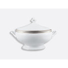 Bernardaud Soup tureen 2qt, Limoges porcelain, Athéna Platine collection, on a white background