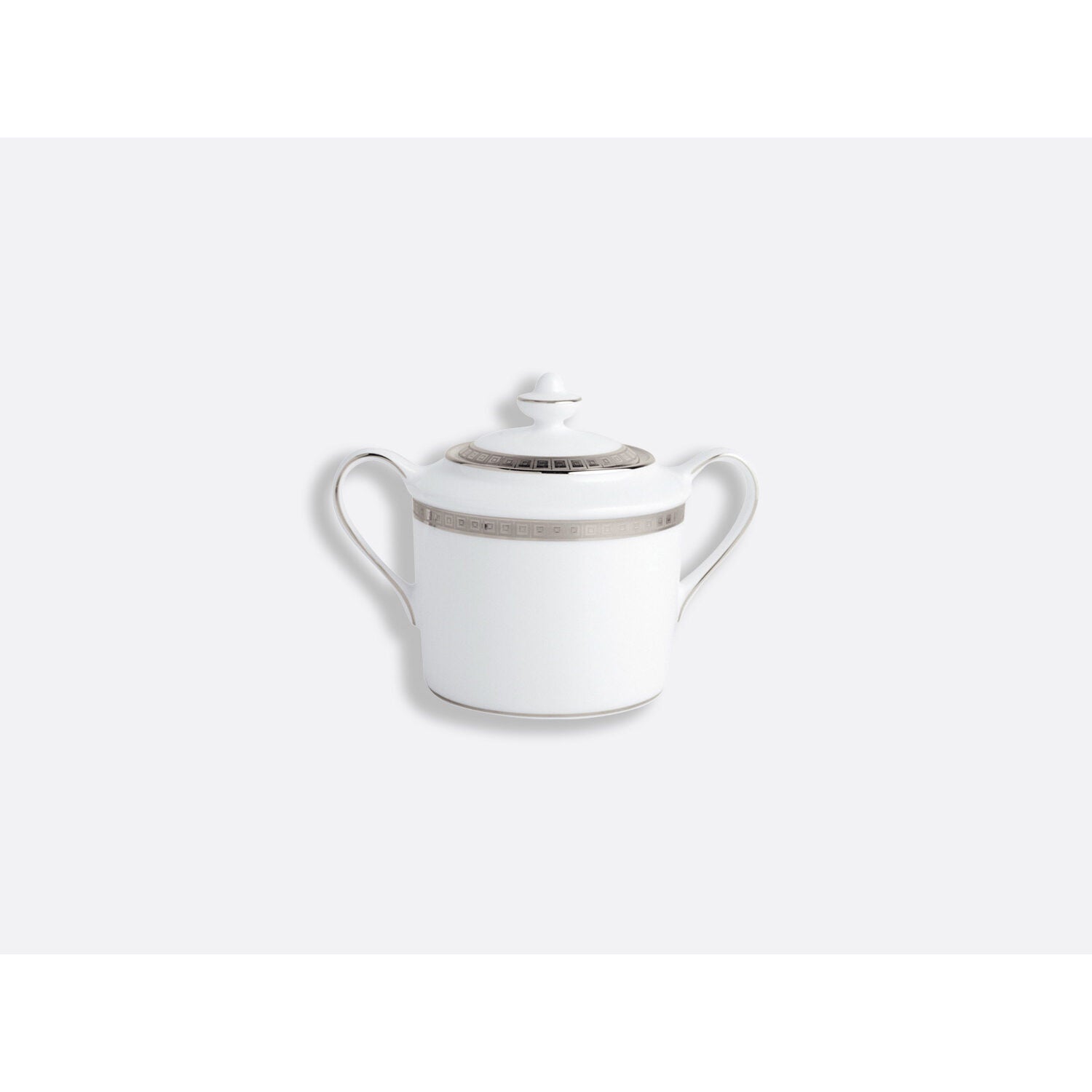 Bernardaud Sugar bowl 6 cups 6.8 oz, Limoges porcelain, Athéna Platine collection, on a white background