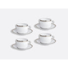 Bernardaud Tea cup and saucer gift box 5 oz, Limoges porcelain, Athéna Platine collection, detail view
