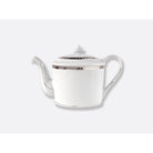 Bernardaud Teapot 34 oz, Limoges porcelain, Athéna Platine collection, on a white background