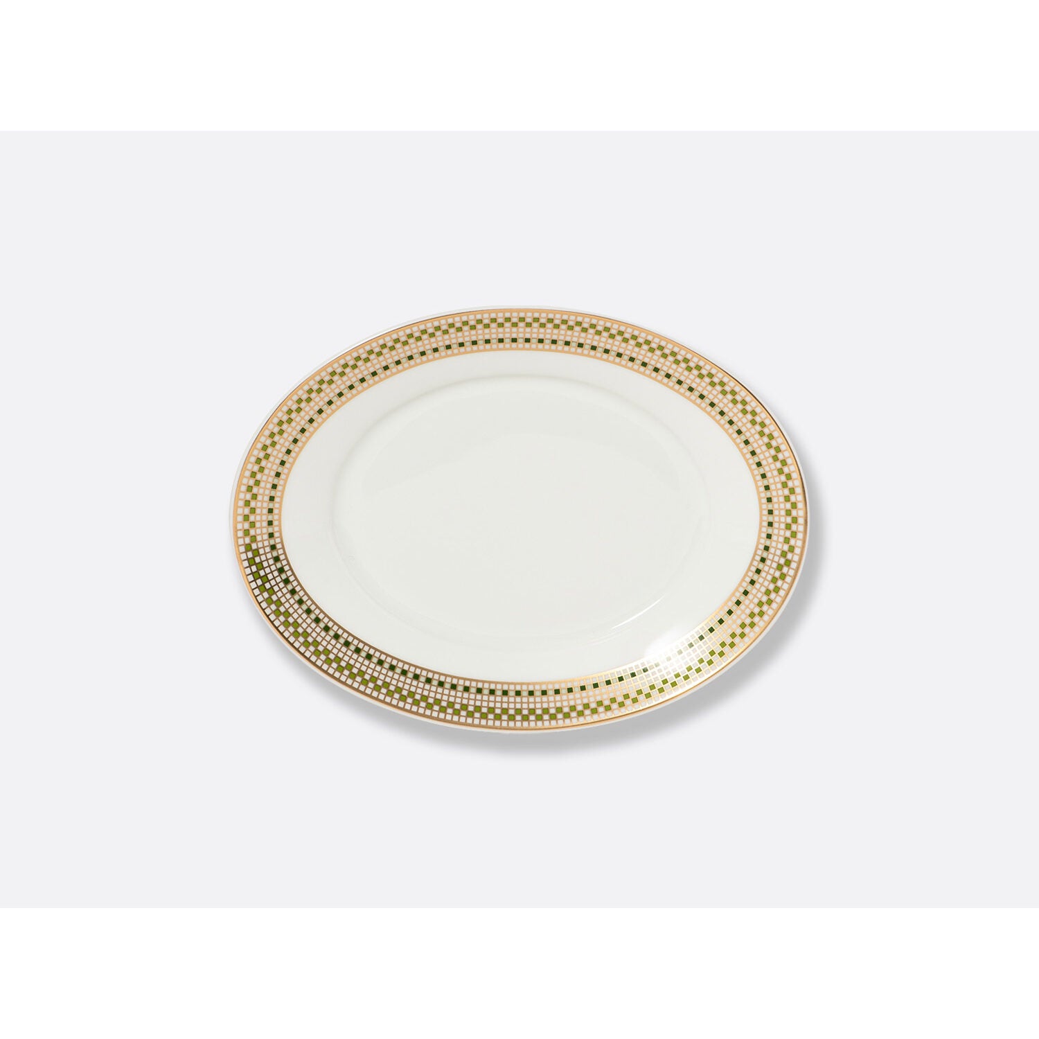 Bernardaud Relish dish 9" x 5", Limoges porcelain, Augusta collection, on a white background
