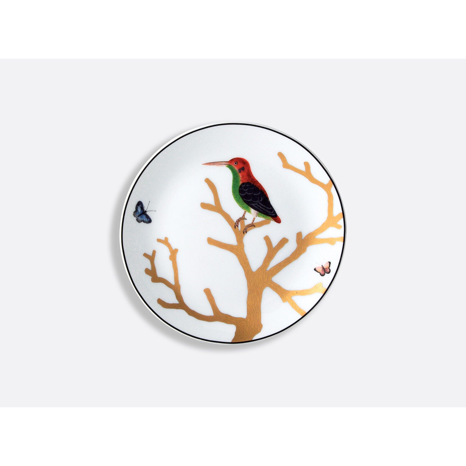 Bernardaud Bread and butter plate 5.5", Limoges porcelain, Aux Oiseaux collection, on a white background