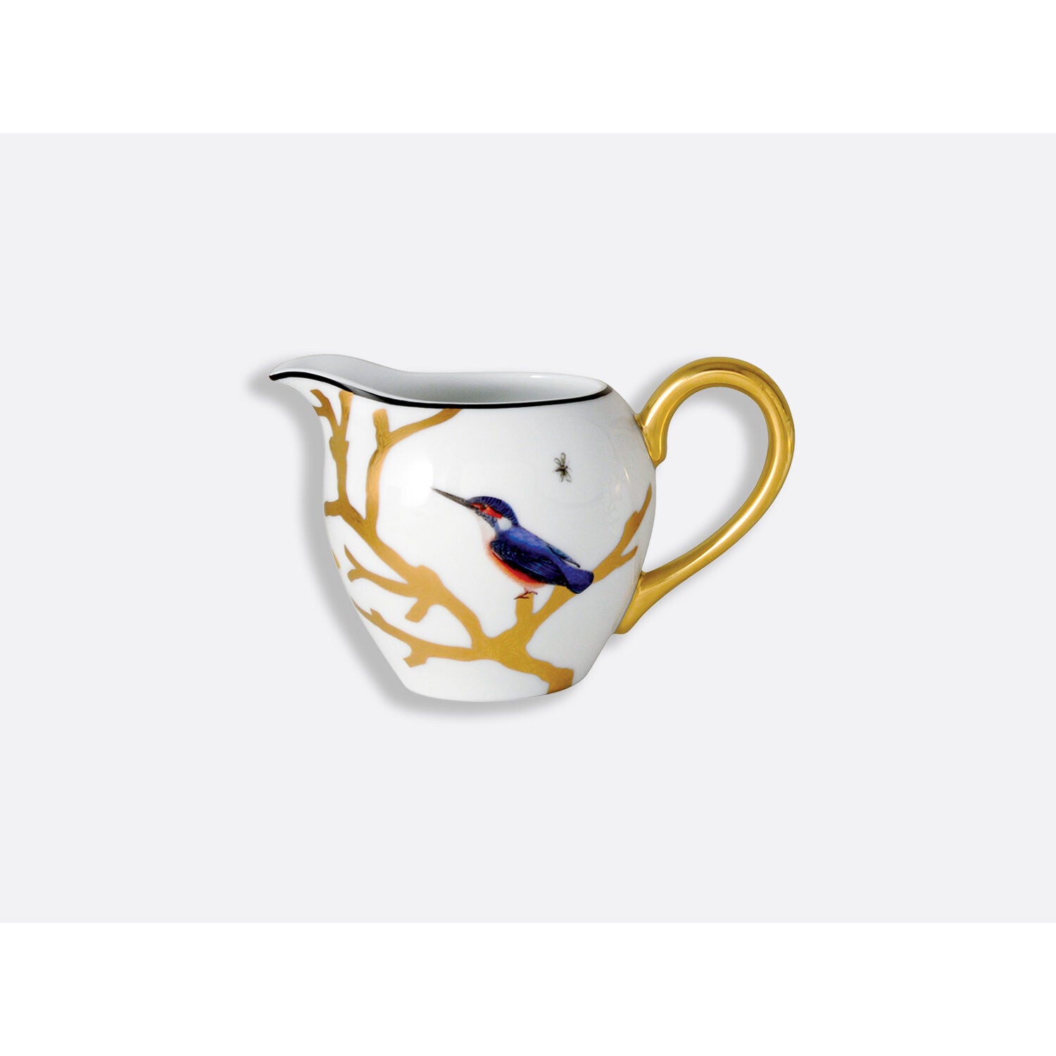 Bernardaud Creamer 12 cups 10 oz, Limoges porcelain, Aux Oiseaux collection, on a white background