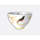 Bernardaud Deep salad bowl 140 oz 10.5", Limoges porcelain, Aux Oiseaux collection, on a white background
