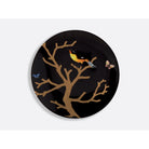 Bernardaud Gift box set of 4 Ebony salad plates 8.3", Limoges porcelain, Aux Oiseaux collection, detail view