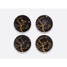 Bernardaud Gift box set of 4 Ebony salad plates 8.3", Limoges porcelain, Aux Oiseaux collection, on a white background