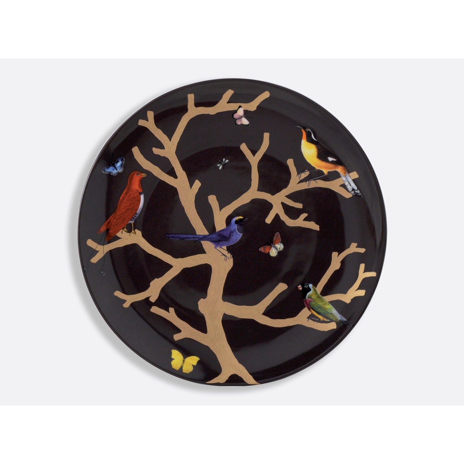 Bernardaud Large coupe 14.2", Limoges porcelain, Aux Oiseaux collection, on a white background