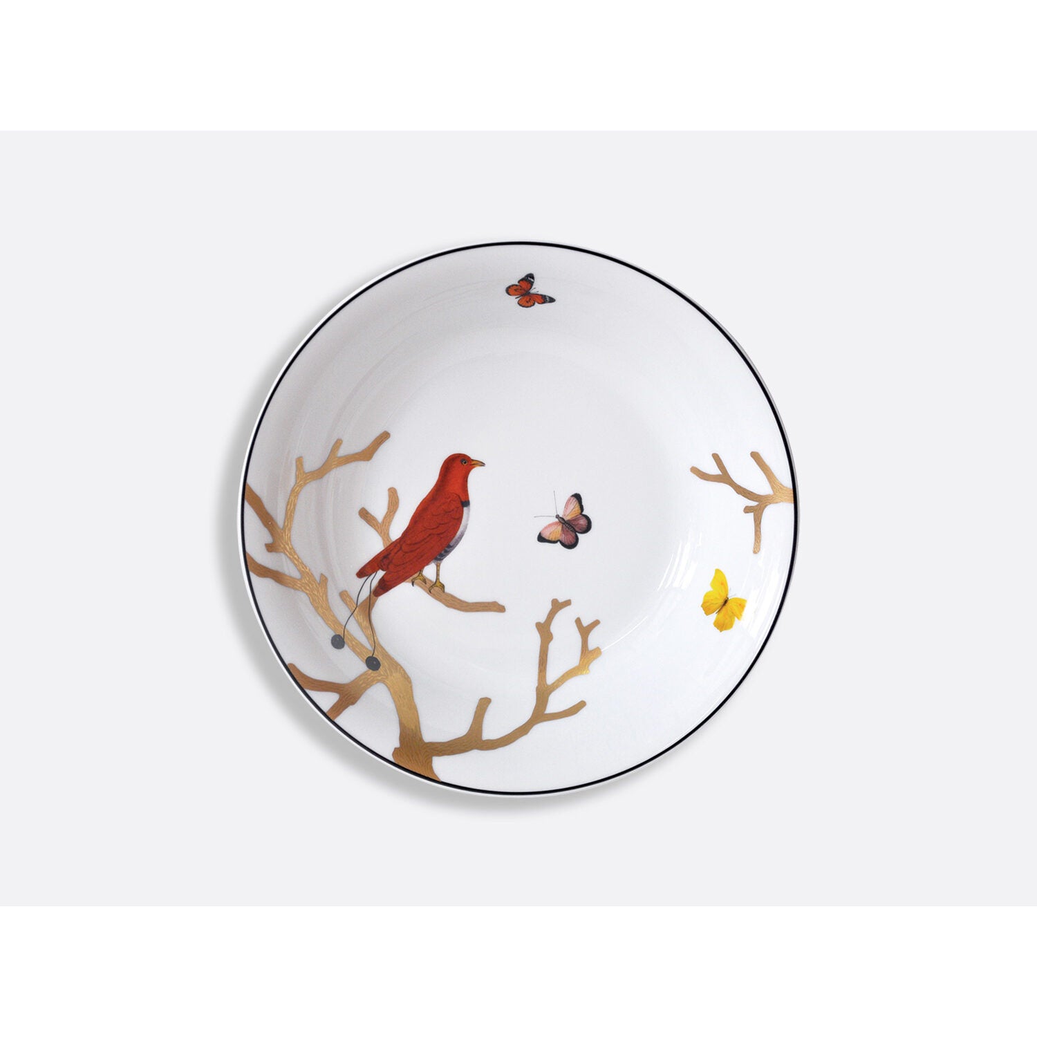 Bernardaud Open vegetable bowl 9.6" 27 oz, Limoges porcelain, Aux Oiseaux collection, on a white background
