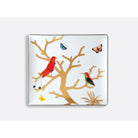 Bernardaud Rectangular tray 8.7" X 7.7", Limoges porcelain, Aux Oiseaux collection, on a white background