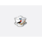 Bernardaud Small covered cup 3.5 oz, Limoges porcelain, Aux Oiseaux collection, on a white background