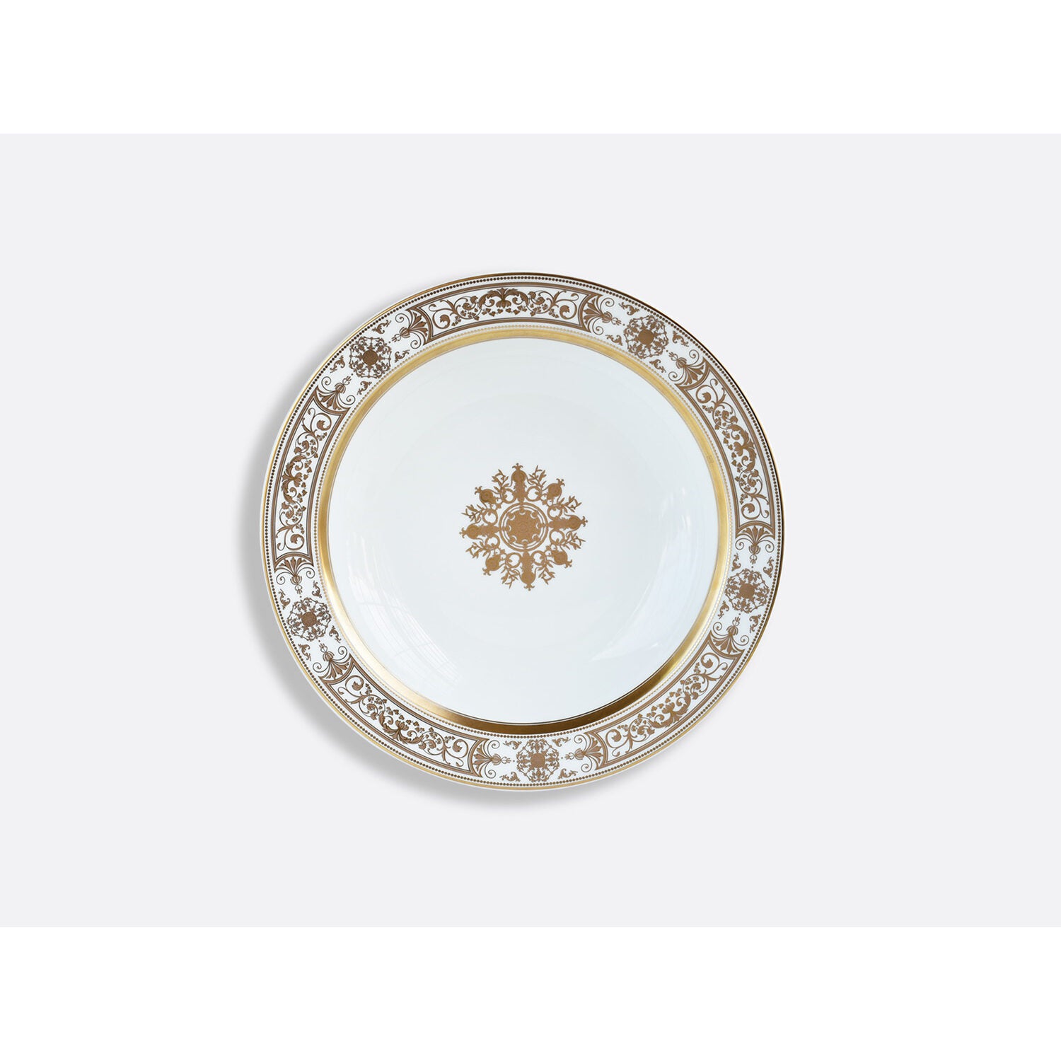 Bernardaud Deep round dish 11.5", Limoges porcelain, Aux Rois Or collection, on a white background