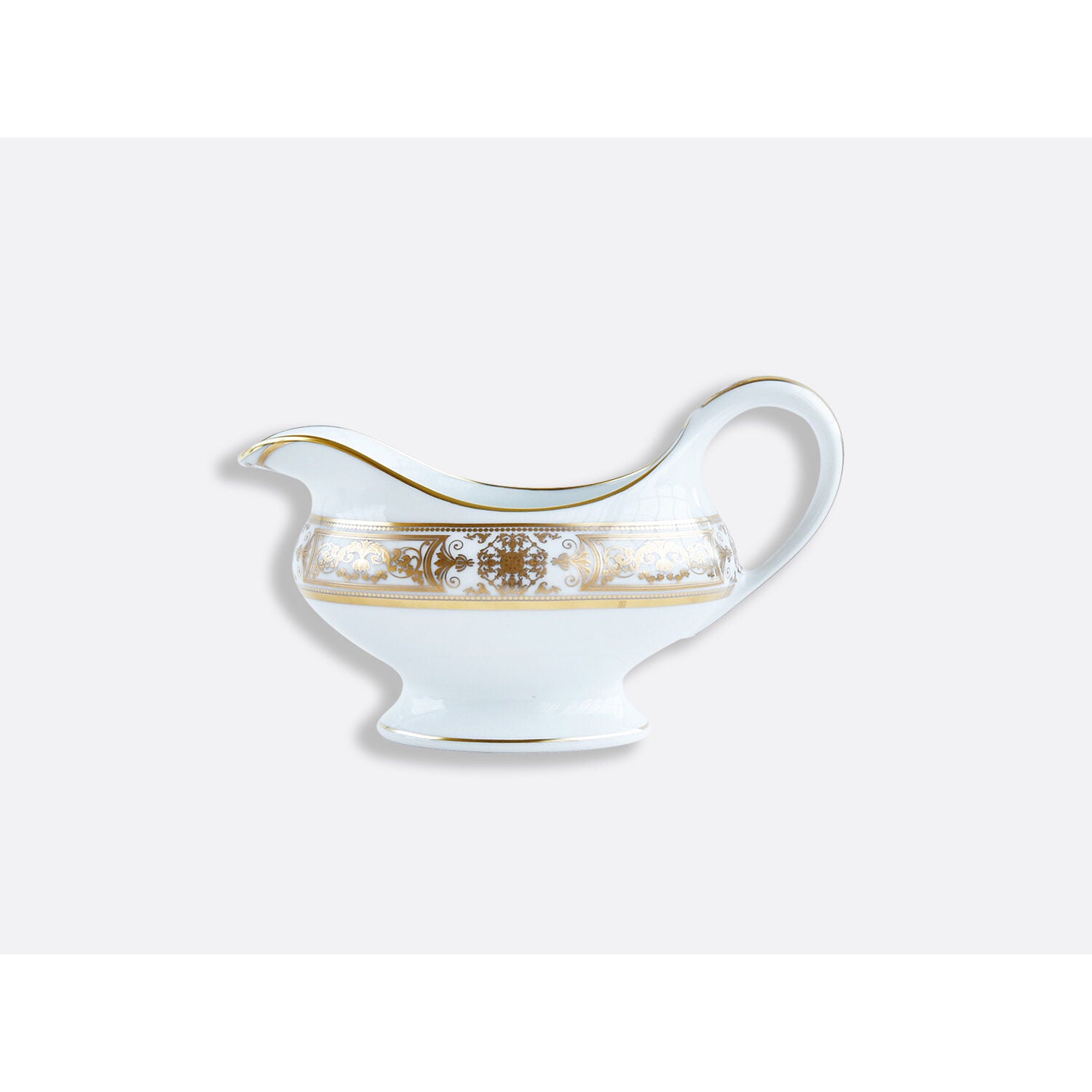Bernardaud Gravy boat 8.5 oz, Limoges porcelain, Aux Rois Or collection, on a white background