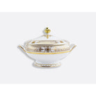 Bernardaud Soup tureen 2qt, Limoges porcelain, Aux Rois Or collection, on a white background