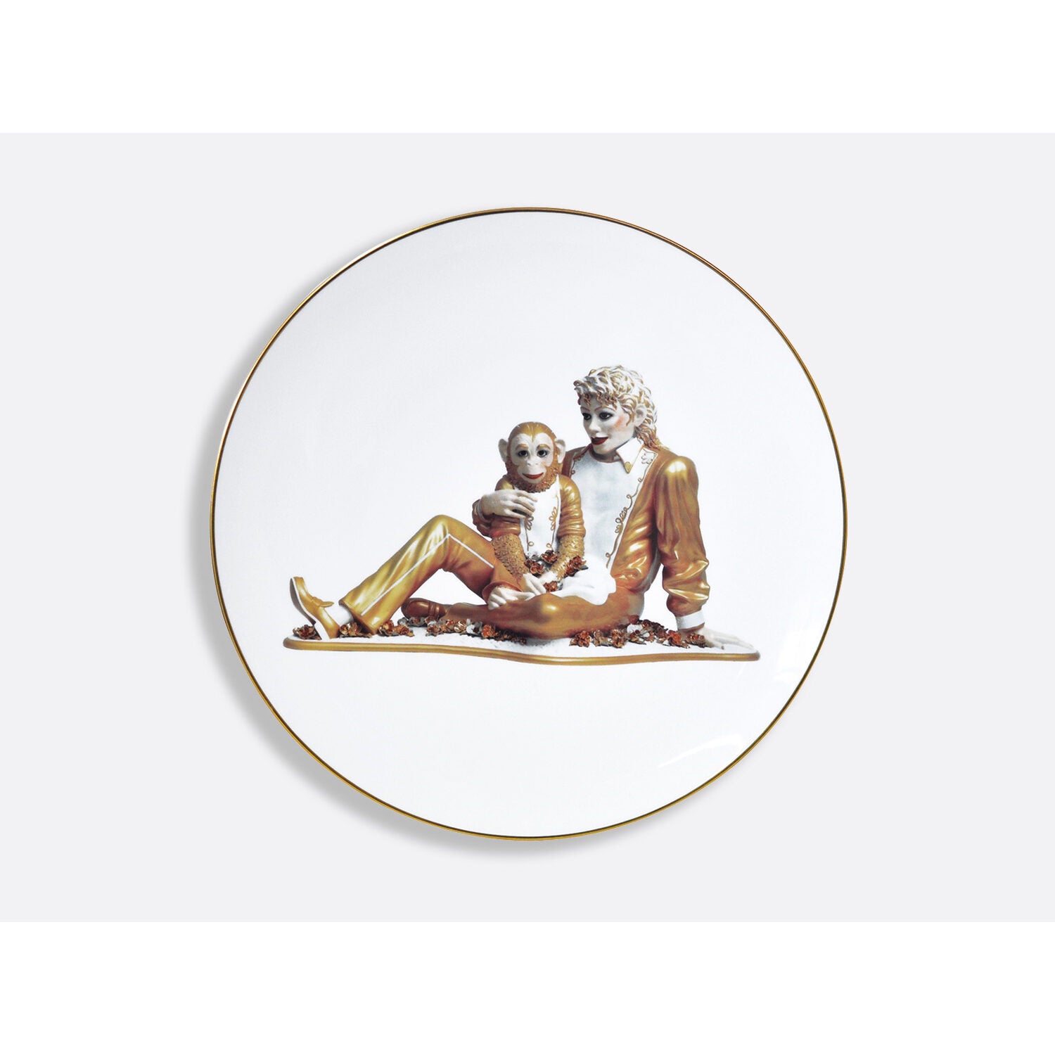 Bernardaud Gift box set of 6 assorted dinner plates 10.6" and 6 salad plates 8.3", Limoges porcelain, Banality Series - Jeff Koons collection, detail view