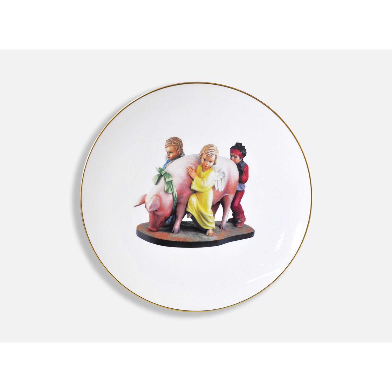Bernardaud Gift box set of 6 assorted dinner plates 10.6" and 6 salad plates 8.3", Limoges porcelain, Banality Series - Jeff Koons collection, detail view
