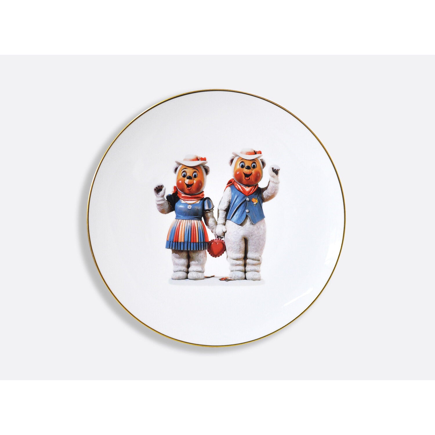 Bernardaud Gift box set of 6 assorted dinner plates 10.6" and 6 salad plates 8.3", Limoges porcelain, Banality Series - Jeff Koons collection, detail view