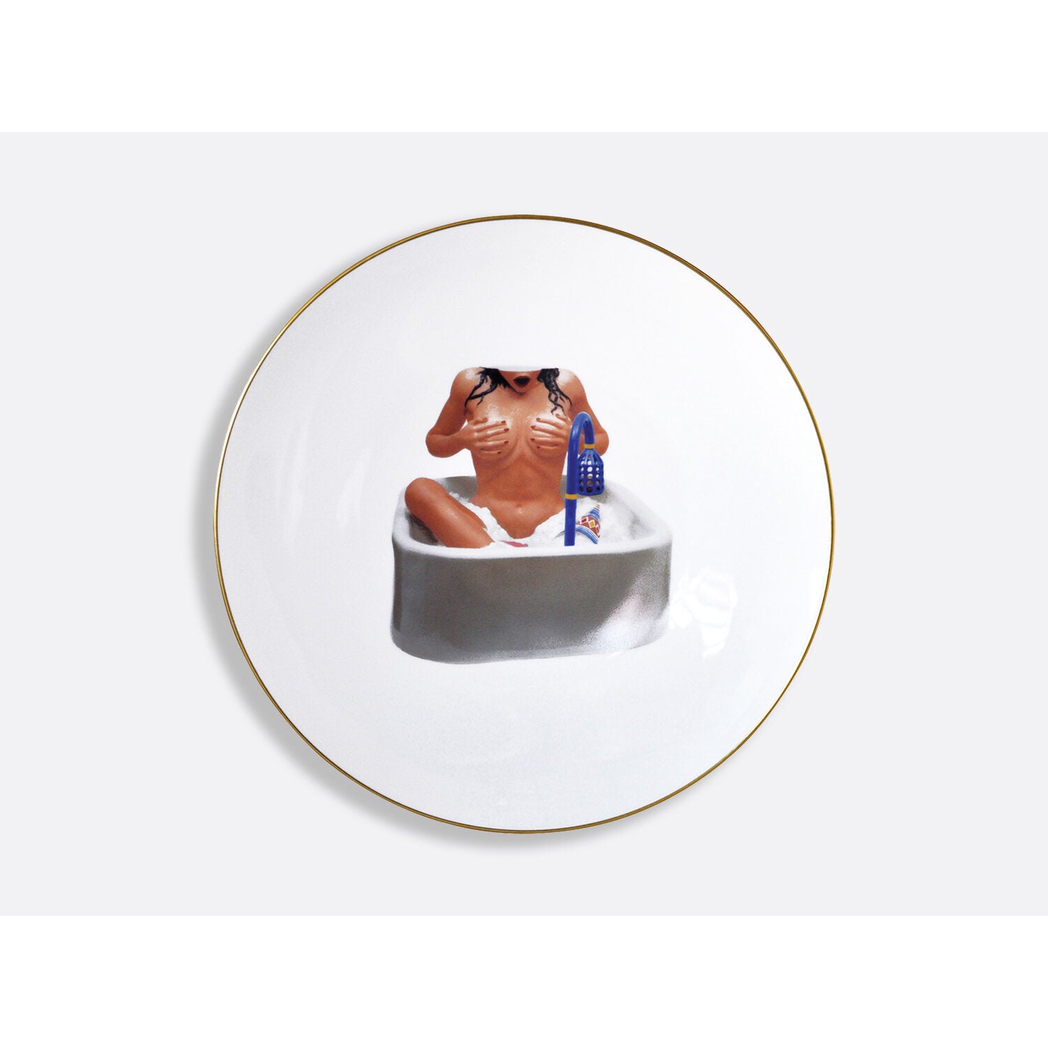 Bernardaud Gift box set of 6 assorted dinner plates 10.6" and 6 salad plates 8.3", Limoges porcelain, Banality Series - Jeff Koons collection, detail view