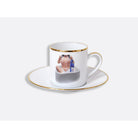 Bernardaud Gift box set of 6 espresso cups 3 oz and saucers, Limoges porcelain, Banality Series - Jeff Koons collection, detail view