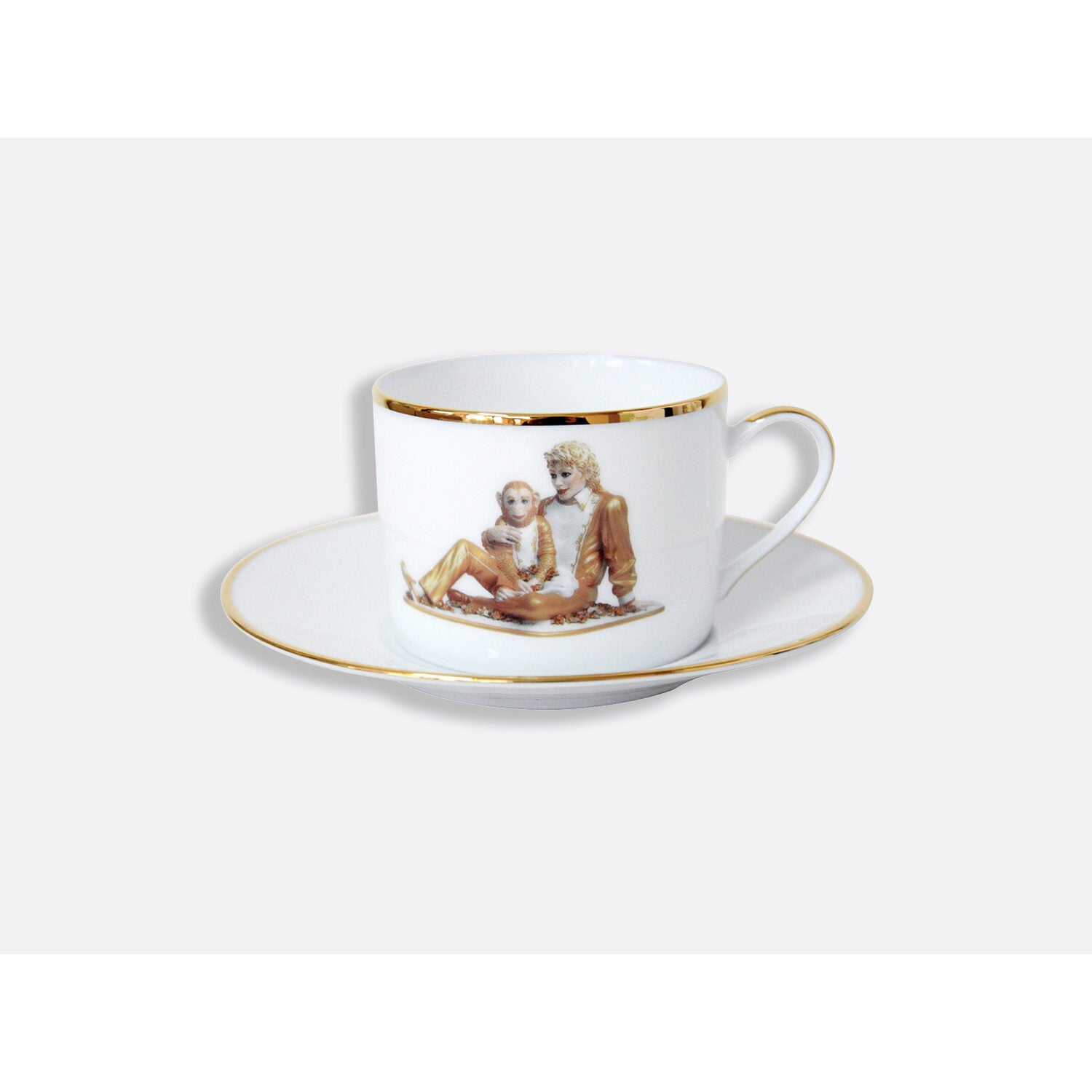Bernardaud Gift box set of 6 tea cups 3 oz and saucers, Limoges porcelain, Banality Series - Jeff Koons collection, detail view