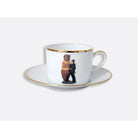 Bernardaud Gift box set of 6 tea cups 3 oz and saucers, Limoges porcelain, Banality Series - Jeff Koons collection, detail view