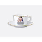Bernardaud Gift box set of 6 tea cups 3 oz and saucers, Limoges porcelain, Banality Series - Jeff Koons collection, detail view