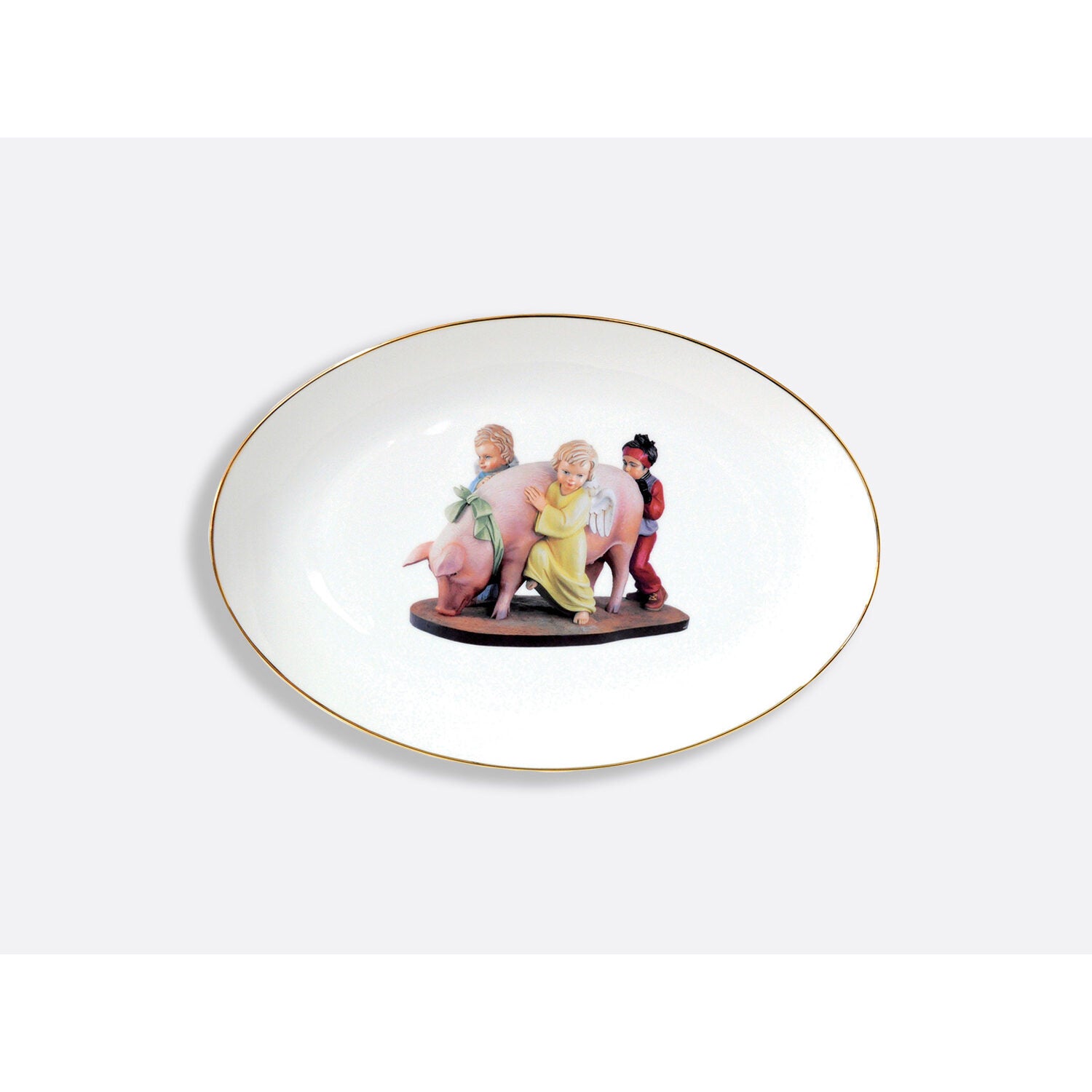 Bernardaud Oval platter 15", Limoges porcelain, Banality Series - Jeff Koons collection, on a white background