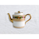 Bernardaud Large tea gift case (teapot, creamer, sugar bowl, 6 tea cups and saucers), Limoges porcelain, Botanique collection, detail view