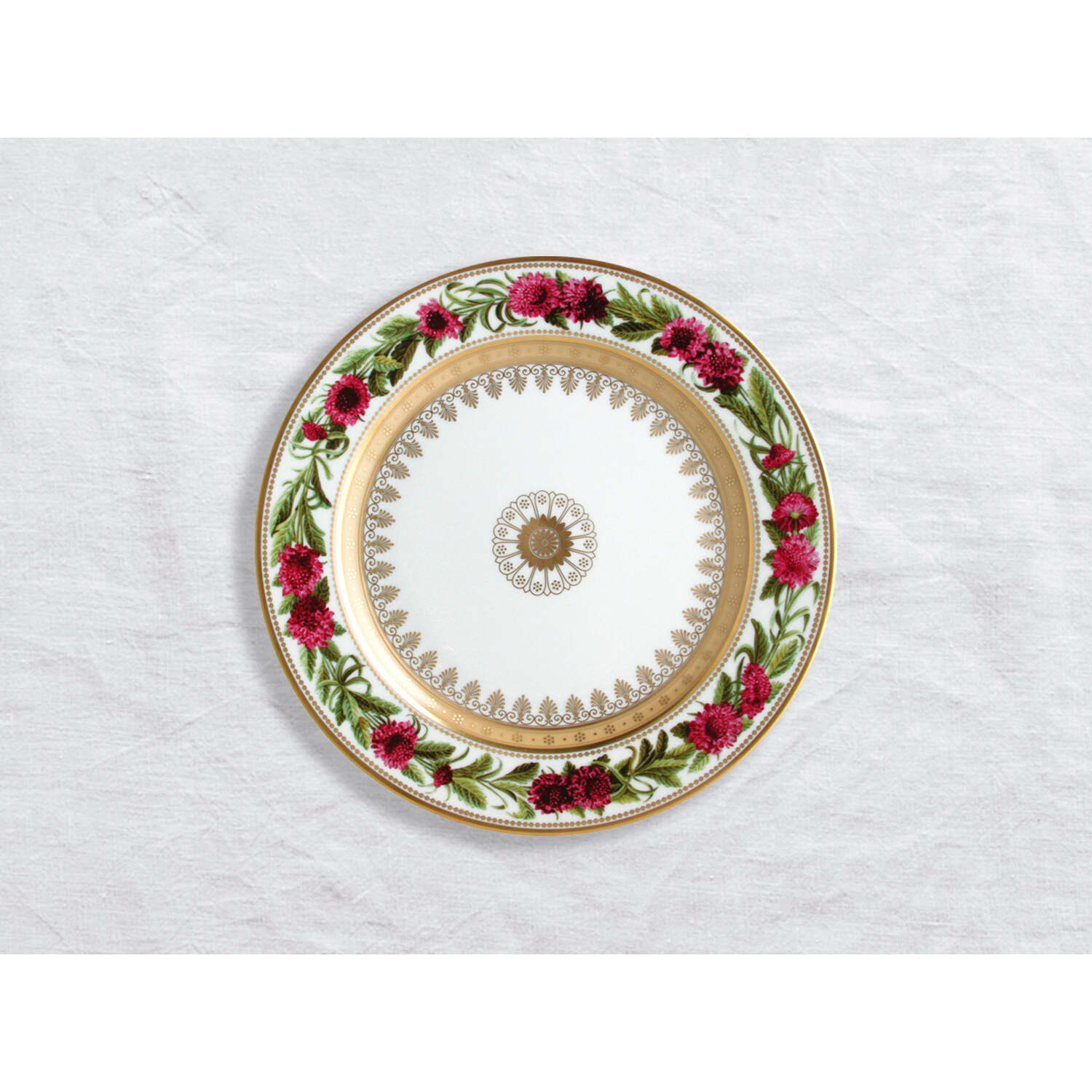 Bernardaud Salad plate Scabiosa 8.5", Limoges porcelain, Botanique collection, on a white background