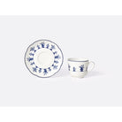 Bernardaud Moka cup and saucer gift box 2 oz, Limoges porcelain, Chateaubriand Couleur collection, detail view
