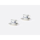 Bernardaud Moka cup and saucer gift box 2 oz, Limoges porcelain, Chateaubriand Couleur collection, detail view
