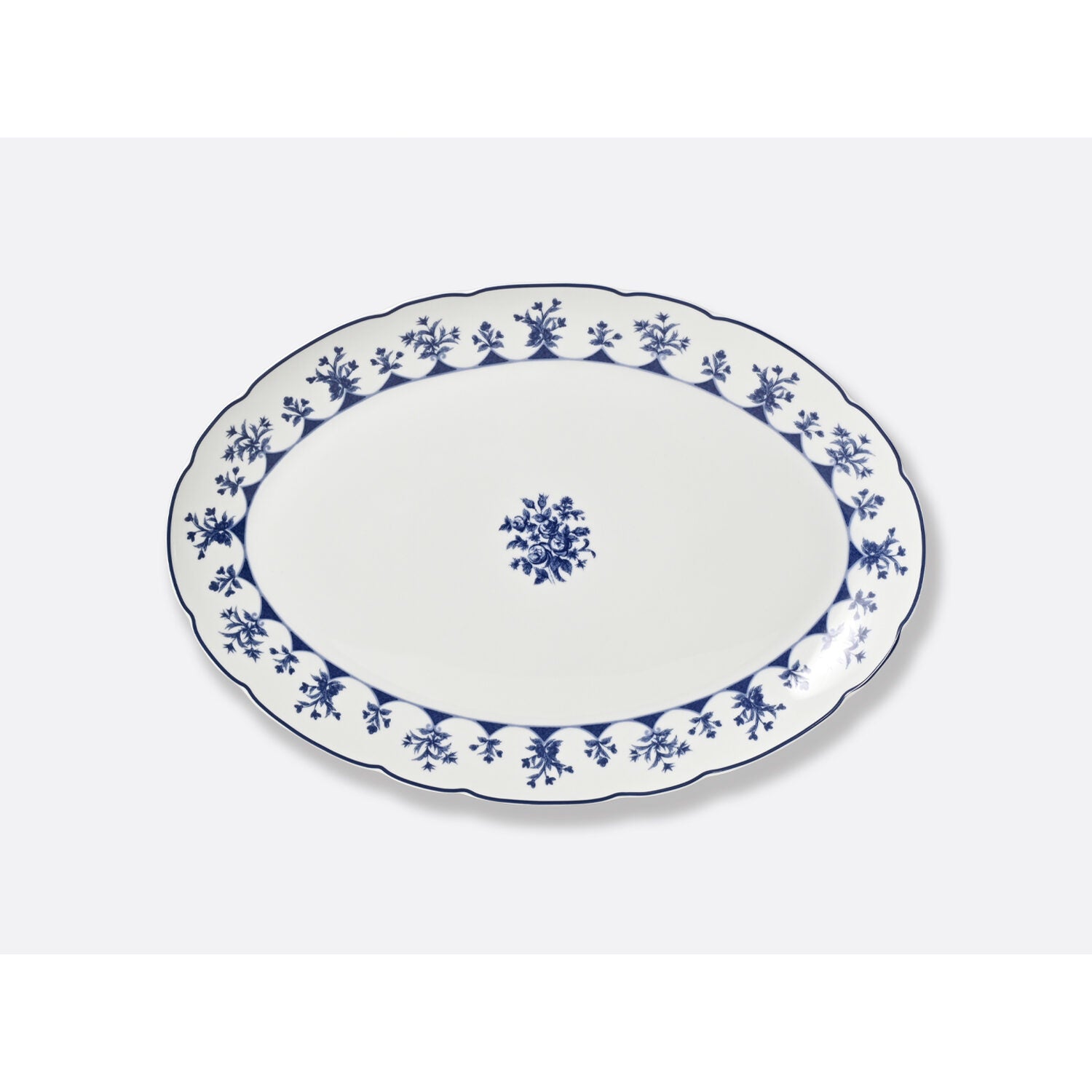 Bernardaud Oval platter 15", Limoges porcelain, Chateaubriand Couleur collection, on a white background