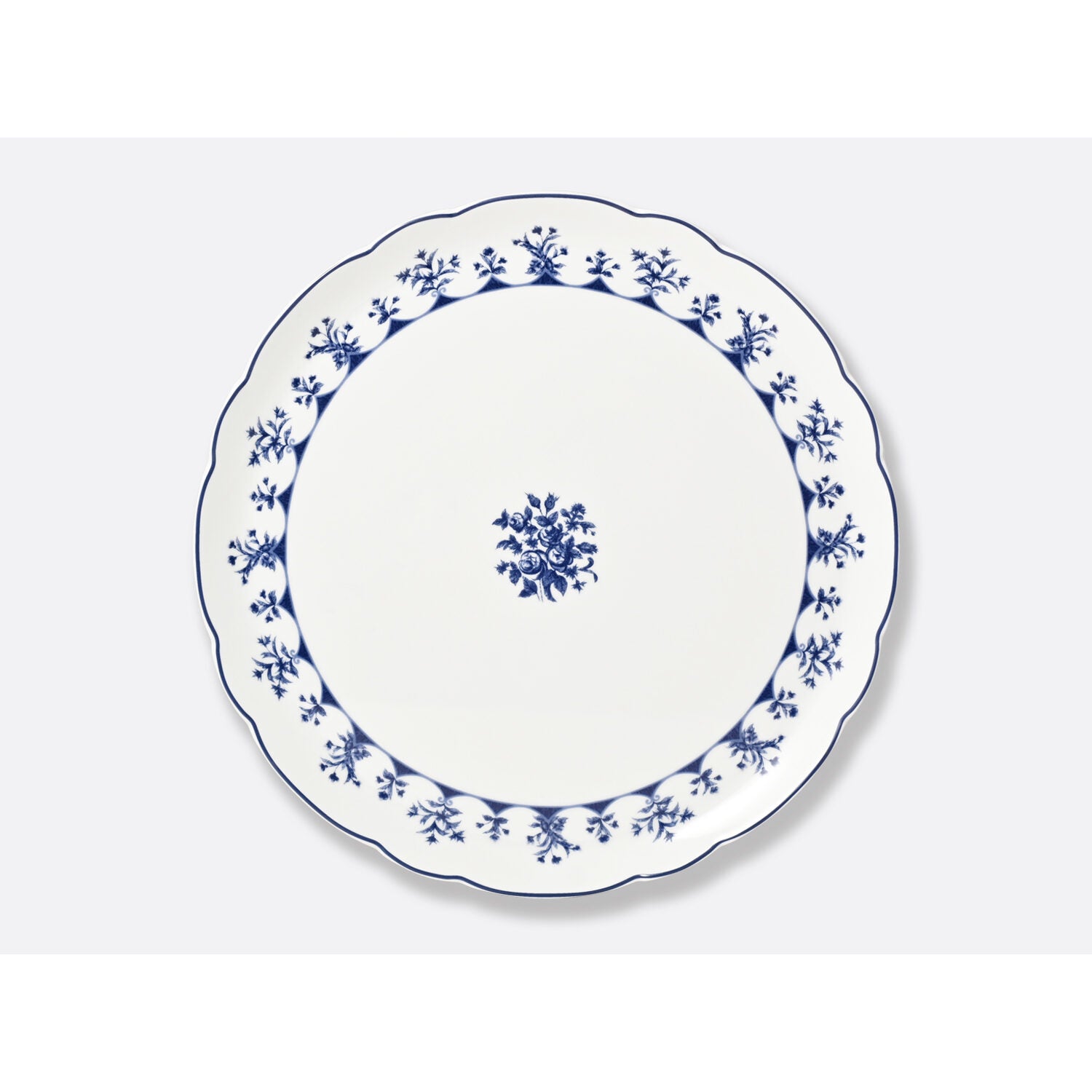 Bernardaud Round tart platter 13", Limoges porcelain, Chateaubriand Couleur collection, on a white background