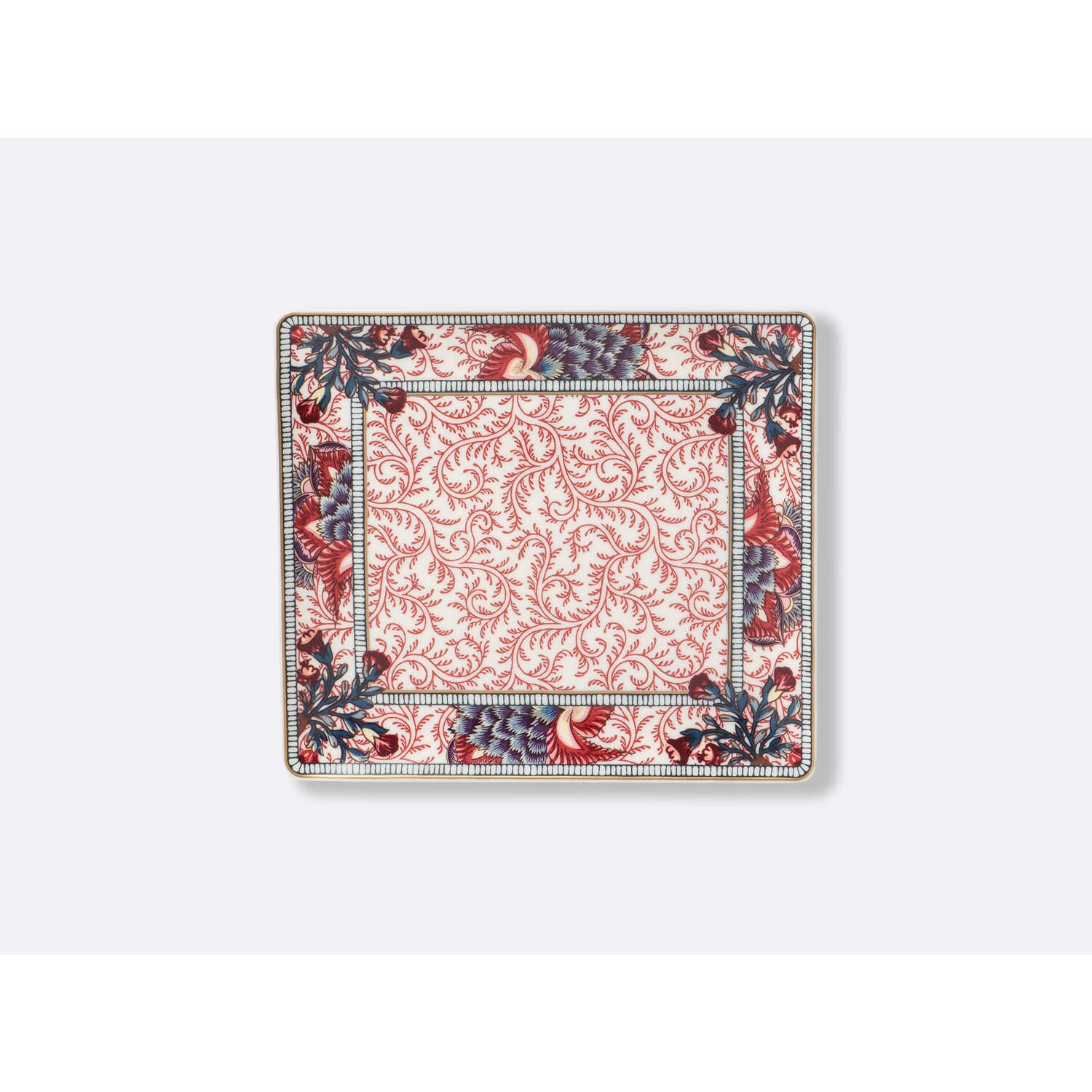 Bernardaud Rectangular tray 6.7" x 5.9", Limoges porcelain, Collection Braquenié collection, on a white background