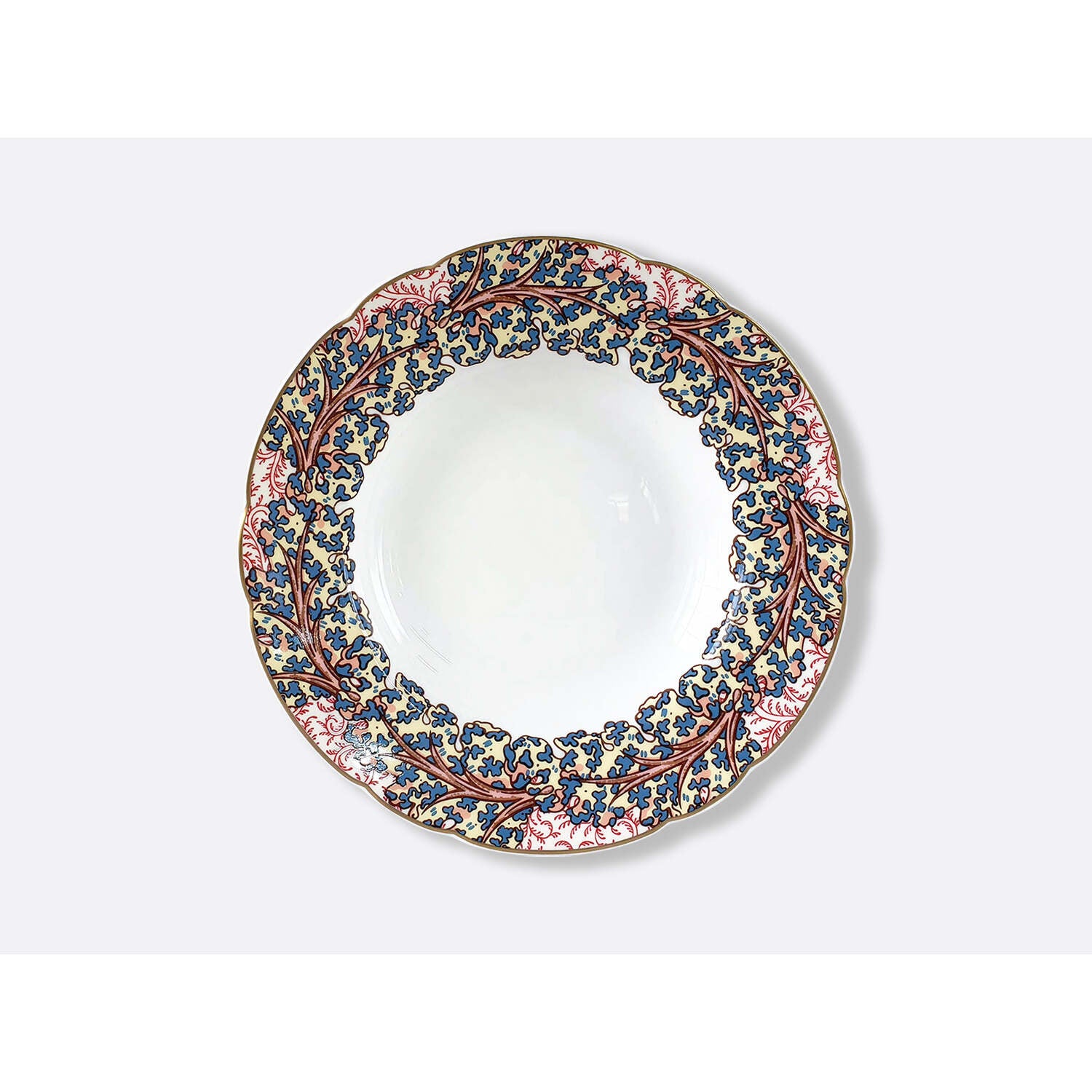 Bernardaud Rim soup 9", Limoges porcelain, Collection Braquenié collection, on a white background