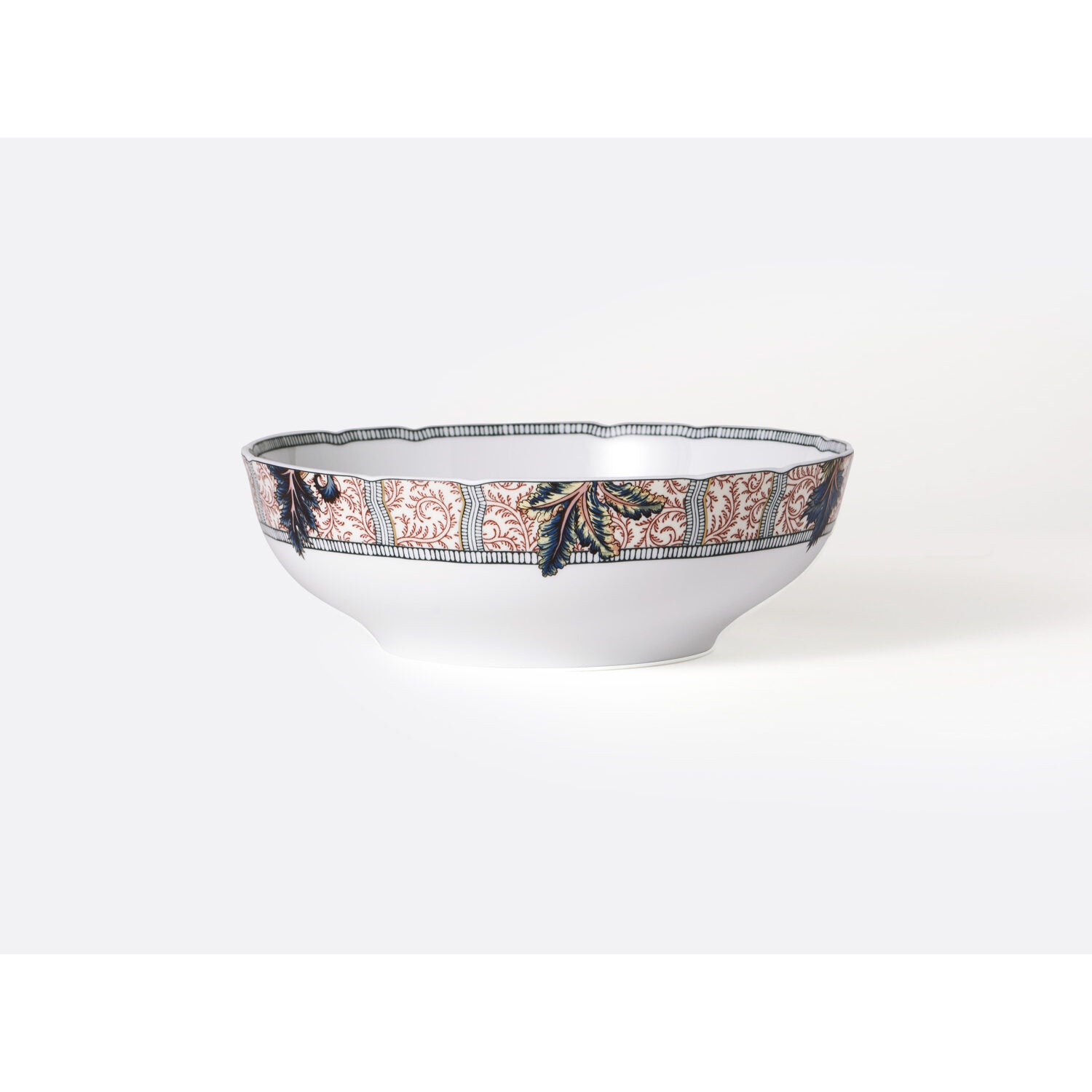 Bernardaud Salad bowl 10", Limoges porcelain, Collection Braquenié collection, on a white background