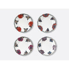 Bernardaud Set of 4 assorted dinner plates 10.6", Limoges porcelain, Collection Braquenié collection, on a white background