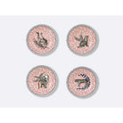 Bernardaud Set of 4 assorted salad plates 8.5", Limoges porcelain, Collection Braquenié collection, on a white background