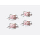 Bernardaud Set of tea cups and saucers 5 oz, Limoges porcelain, Collection Braquenié collection, detail view