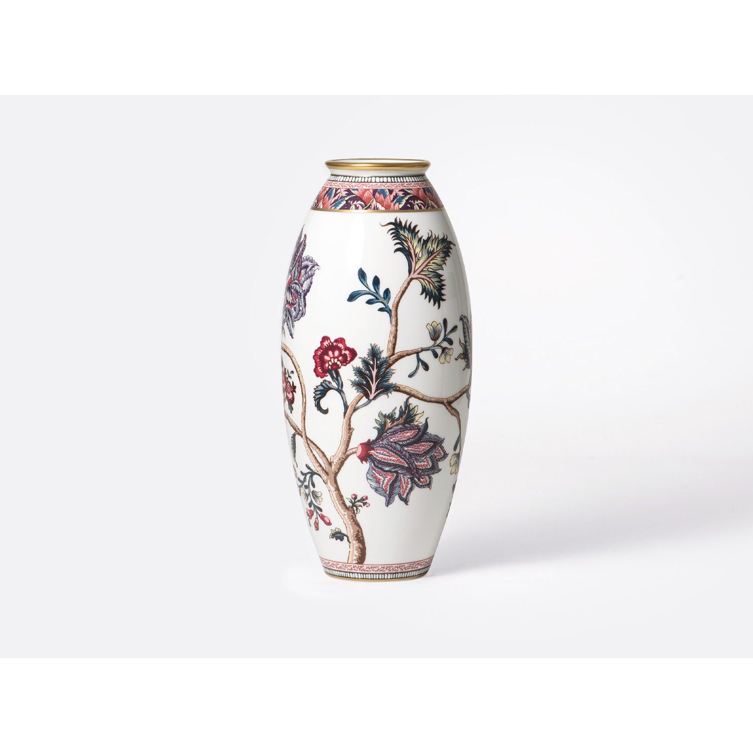 Bernardaud Vase H. 12.6", Limoges porcelain, Collection Braquenié collection, on a white background