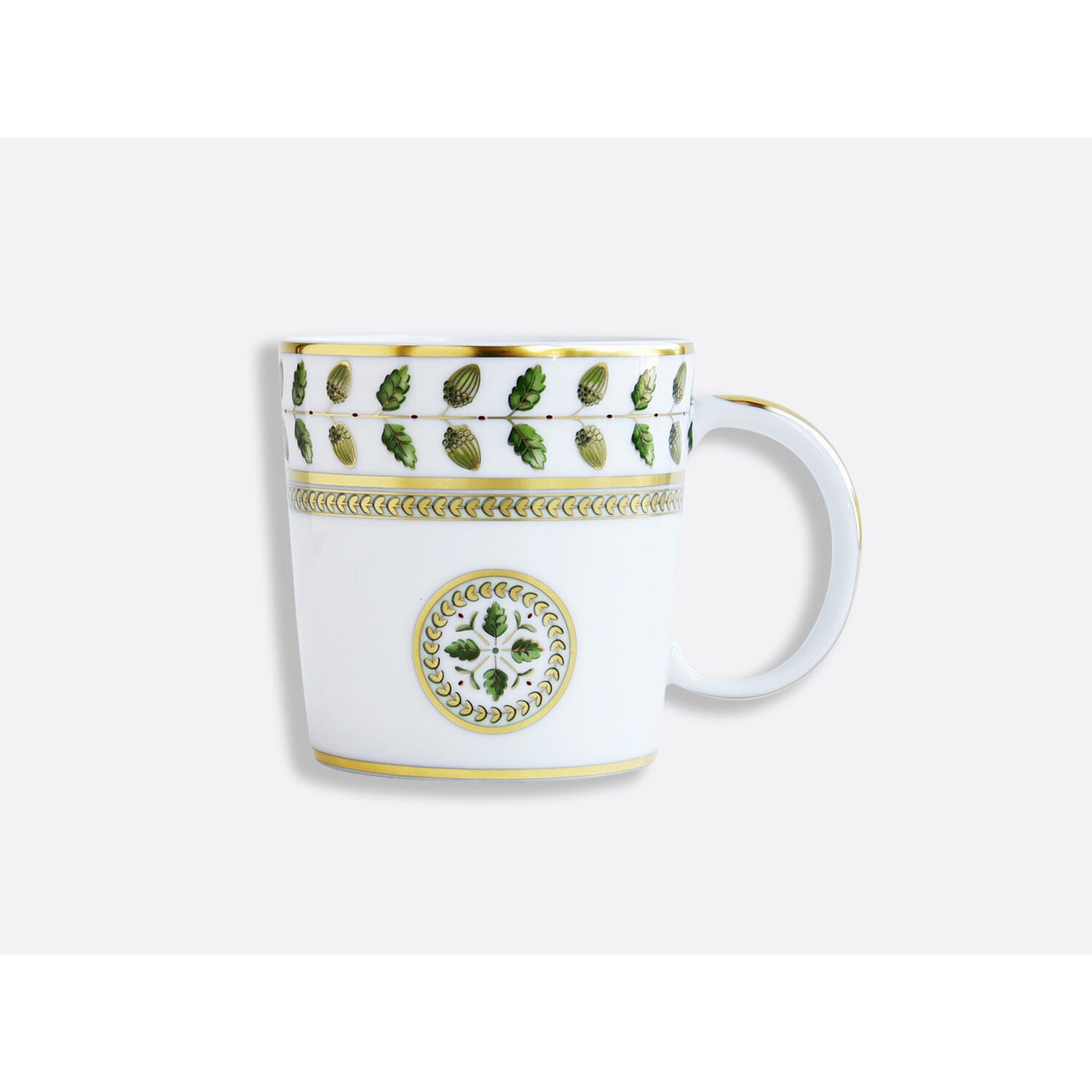 Bernardaud Gift set of 1 teapot, 2 mugs, 1 sugar bowl, 1 creamer, Limoges porcelain, Constance collection, detail view